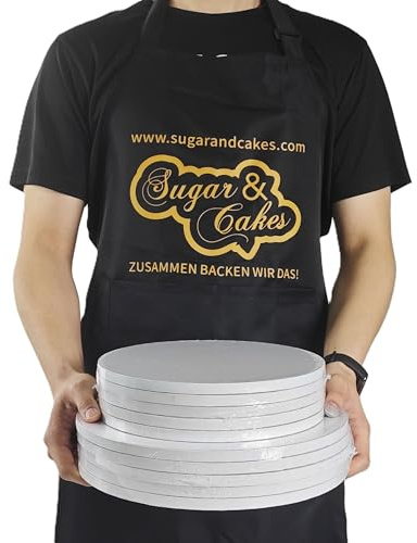 Generisch 5er Set Weiss Cake Drum 33 cm Rund 12mm Cake Board Fettdicht sehr stabil als Unterlage zum Präsentieren von Torten und Kuchen.