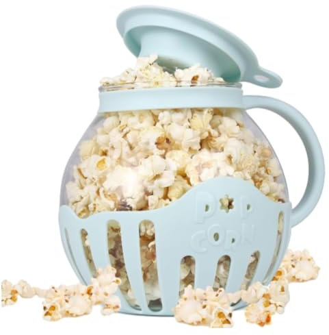 BPZYNBGL Máquina para Hacer Palomitas de maíz, 2.25 Cuartos de galón con Cuenco de Vidrio de borosilicato, Apta para lavavajillas