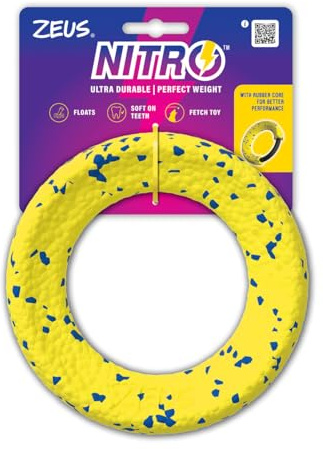 Zeus NITRO Dog Weighted Ring Thrower Toy, 16cm diameter, for Fetch & Tug Play