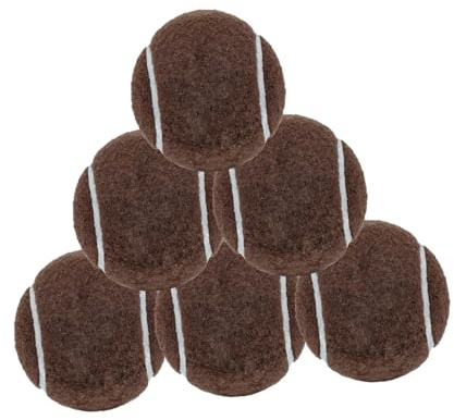 kowaku 6 Stück Tennisbälle, Freizeit-Gummibälle, Profi-Tennisbälle mit einem Durchmesser von 6,4 cm, Trainingsbälle, verschleißfest, für drinnen und draußen Training, Kaffee