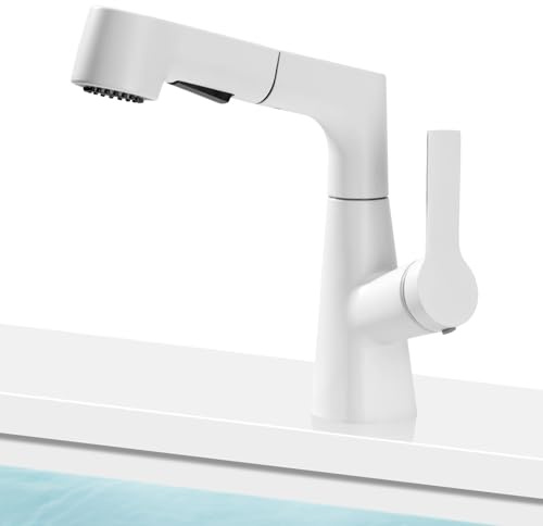 Wasserhahn Küche 360° Drehbar Küchenarmatur Ausziehbar Einhebel Waschtischarmatur mit 2 Strahlarten Spültischarmatur Küche für Badezimmer Wc Spül Küche Spülbecken