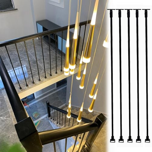 Geländer Außen/ Innen Treppengeländer Modernes Treppengeländer Für Den Innenbereich, Schwarz, Treppenspindeln Aus Metall, 1, 2, 4, 5 Stück, 10 Stück, Treppengeländerpfosten – Für Zuhause, Terrasse, Ba