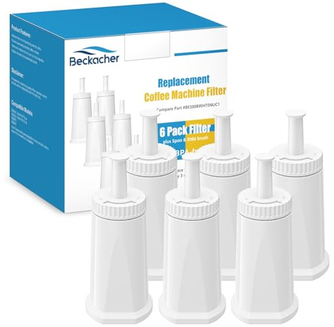 6 Pack Upgrade Water Filters Compatible with Breville BES880 Barista Touch, BES990 BES980 Oracle Touch and BES878 BES920 Bambino ClaroSwiss Sage Espresso coffee Machine, #BES008WHT0NUC1