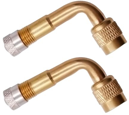 2 Stück Ventilverlängerung Kupferventiladapter, 90°-Winkel Winkelventilverlängerung, Ventil Verlängerung Kupfer Ventiladapter Winkel Ventilverlängerung - Perfekt für Auto, Motorrad, Fahrrad, Scooter