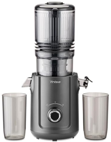 risa Slow Flow Juice Kaltentsafter leise für ganze Früchte 300W BPA-frei | Vitaminschonend durch Kaltpressung, stapelbare Behälter, leiser Betrieb, XXL-Einfüllschacht, BPA-frei