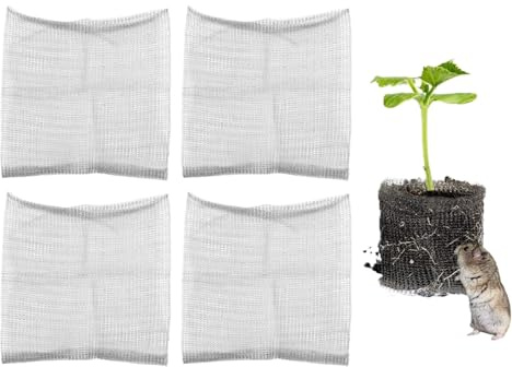 Nikou Lot de 4 Panier de Protection des Racines des Plantes, Protection Contre Les Racines en Acier Inoxydable, Sacs en Maille, Corbeilles à Souris, pour Jardin Arbres, Fleurs, Légumes