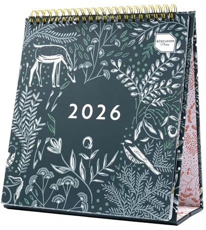 Boxclever Press Desk Calendar 2026. Freestanding 2026 Calendar runs Jan - Dec’26. Stunning 2026 Desk Calendar to Manage Busy Schedules. Desktop Calendar 2026-22.5 x 20.5cm