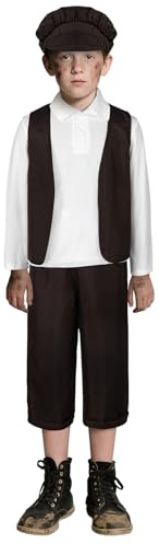 DiULi Costume da Ragazzo Vittoriano, Costume Vittoriano per Bambini, Vestito Medievale Bambini, per Carnevale, Festa, Cosplay, Disponibile Taglia S-XL