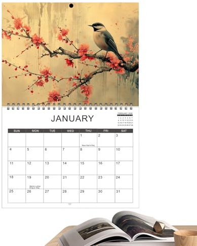 Calendario De Pared 2026 | Calendario Artístico Con Ilustraciones Mensuales | de Papel Para Niños, Profesores y Familia