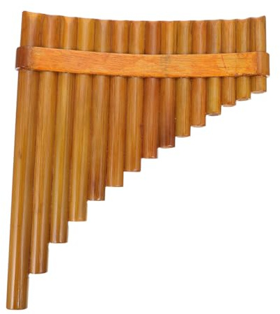 FRCOLOR Rohr Panflöte aus natürlichem Holz Professionelle Glatte Luftzufuhr Ergonomisches Design Geeignet für Anfänger und Natürliches Holzfarben instrument