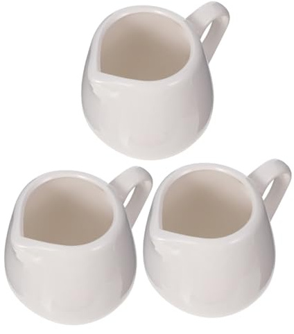 NUOBESTY 3 pièces Mini Pichet à Sauce Céramique avec Anse Pot à Lait Porcelaine et Contenant pour Sauce Cruche Céramique Pratique pour Cuisine et Service
