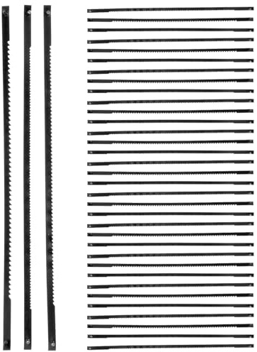 Baluue 36 Stück 36 teiliges Dekupiersägeblatt aus Karbonstahl lange Feinschnitt Sägeblätter mit Stift Zähne pro Zoll 15/18/24 für Holz Kunststoff Schaum und weiche Metalle