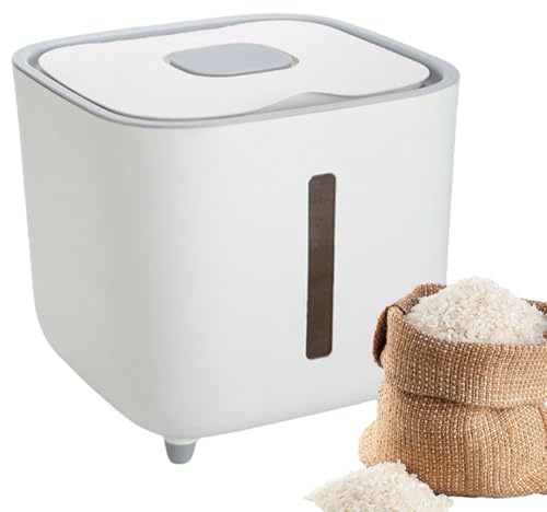 Distributore di riso – Contenitore ermetico da 10 kg, per finestre, contenitore per alimenti secchi, farina di cereali, mangiatoia per cani e gatti | Soluzione di conservazione per lo zucchero