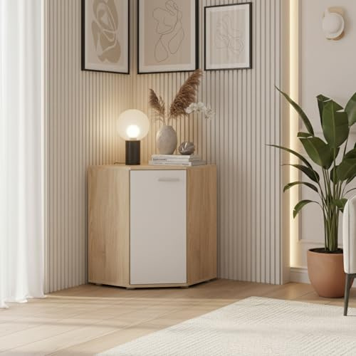 Komodee Buffet Fauske Chene Sonoma/Blanc 58x74x58 cm