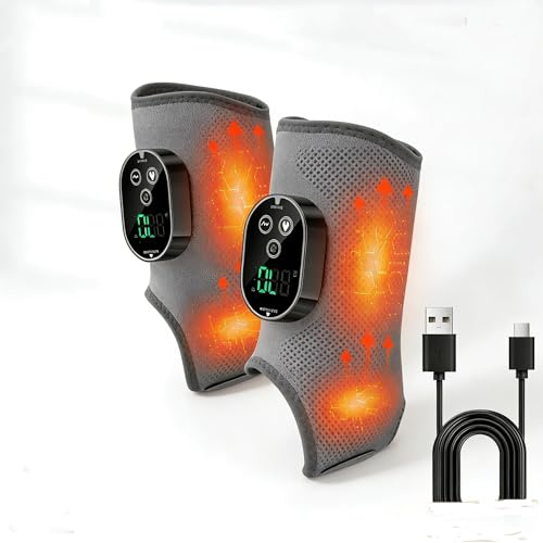 Fussmassagegerät Elektrisch 2 Stück, 6 Heizstufen＆ 3 Vibration, Foot Massager Kabellos, Neuropathie Füße mit Timer, Fussmassage für Schmerzlinderung und Tiefenentspannung