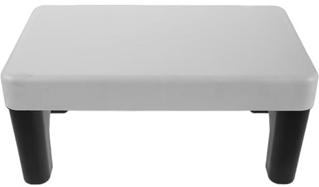 FIXOSHEE Tabouret de Toilette Antidérapant en Plastique Robuste Repose-Pieds Rembourré Gris Pieds Noirs Marchepied Compact pour Salle de Bain Améliore la Posture Accroupie