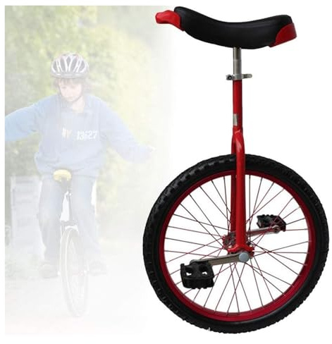 Enhjuling, 16/18/20-tums hjul, halkfria med aluminiumfälg, extra tjocka däck, justerbar sadel(Rosso,18inch)