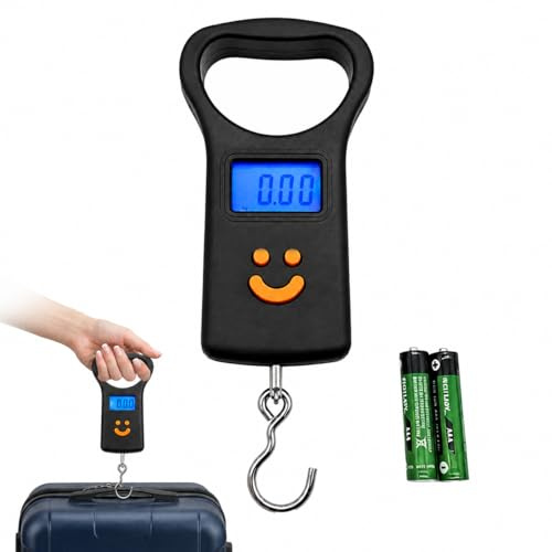 Digital Luggage Scale, Baggage Weighing Scale, 110lb/50kg Capacity with LED | Portable Travel Scales for Luggage, Suitcase Weigher, LCD Display, Air Flyers Outdoor Enthusiasts, Battery