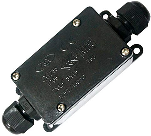 DC VOLTAGE 2 way IP65 outdoor electronic plastic waterproof cable junction box, Underground Cable Line Protection Connector for Various Industrial Zone. (1 Pack Junction box)