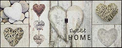 wash+dry Fussmatte, n Vintage Hearts 75x190 cm, innen und außen, waschbar