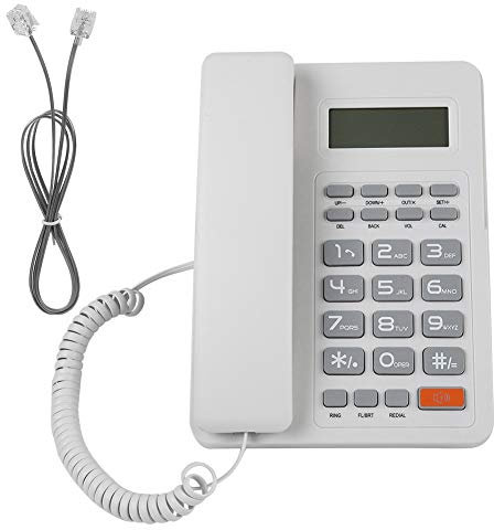 KX-T8204 Téléphones Fixes Filaires Double Système DTMF / FSK, Téléphone Filaire Simple avec d'identification de l'appelant, Radial, Fonction flash pour hôtel affaires maison - Blanc
