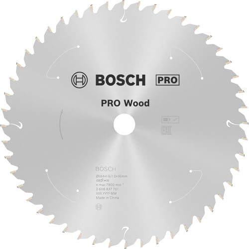 Bosch Professional Cirkelsågblad standard för trä (trä, 184 x 16 x 1,6 mm, 48 tänder, tillbehör batteri cirkelsåg)