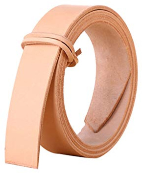 Milisten 1pcs Natural Cowhide Leather Strip Belt Blanks Straps for Crafts, Tooling, Workshop Handmade (1.8cm Width)