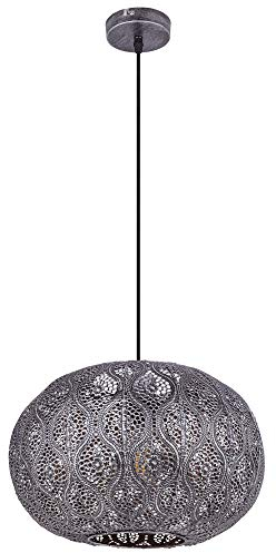 Decken Pendel Leuchte orientalisch Wohn Ess Zimmer Kugel Hänge Lampe schwarz silber Globo 15344S