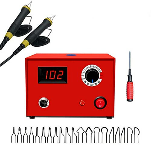 Holzbrenner-Set, 220 V, 50 W, Brandmalerei, professionelle digitale Temperaturanpassung, Holzbrenner-Werkzeuge mit 2 Brandmalstiften und 20 verschiedenen Spitzen, Kürbis-Holz-Bastelwerkzeug-Set