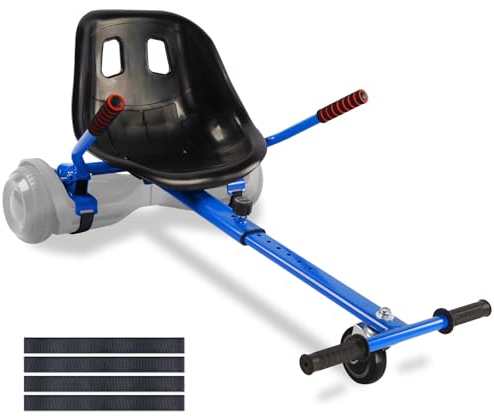Hoverboard Seat Attachment Go-Kart Fits 6.5”/ 8”/ 10” Hoverboards, Hover Cart Buggy for Kids & Adults, Accessory for Self Balancing Scooter, Blue 1 Pack
