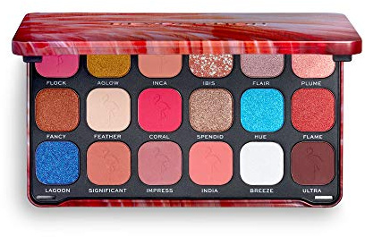 Makeup Revolution, Forever Flawless, Eyeshadow Palette, Flamboyance Flamingo, 18 Shades, 19.8g