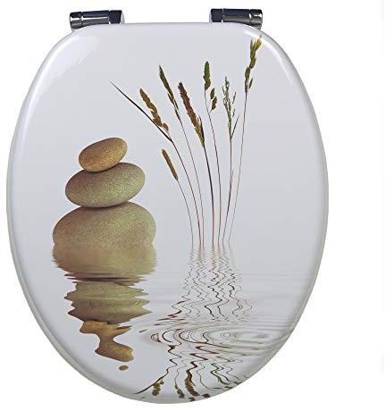 OGOMONDO Sedile Wc Copri Water Universale Frizionato Colorato Fantasia MDF Chiusura Rallentata