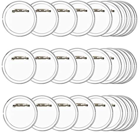 TIMESETL 30er Buttons Selber Machen ohne Buttonmaschine Transparente DIY Ansteckbuttons Set Ø 60mm x 40mm Buttons mit Anstecknadel für Foto Bild Kleidung