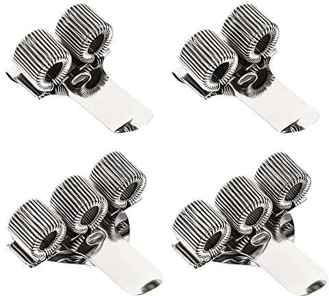 Stiftehalter Taschenclip Stifthalter Clips,4 Stück Metall Stifthalter Edelstahl Stifthalter Clip Stift Halter Clips Silber DreiLöcher/2 Löcher Metall Stifthalter für Hause,Büro,Ärzte,Piloten