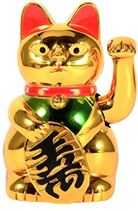 Lucky Fortune Cat, Luck Welcoming Cat Waving Arm Collectible Figurine Good Chinese Feng Shui Deoration Kitty Japanese Wealth Statue Opening Gifts Vivid And Lovely Cat Decor For Business Shop Home Car