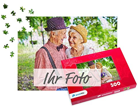 puzzleYOU Fotopuzzle selbst gestalten - Fotopuzzle 500 Teile, Schachtel-Design Herz - Puzzle mit eigenem Bild erstellen - 500 Teile Puzzle individuell Bedrucken
