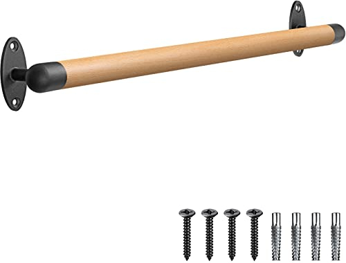 SELEWARE 36'' Staircase Handrail Kit Decking Handrail Wood Handrail Stairs Indoor Outdoor Attic Railings for The Elderly, Corridor Support Rods