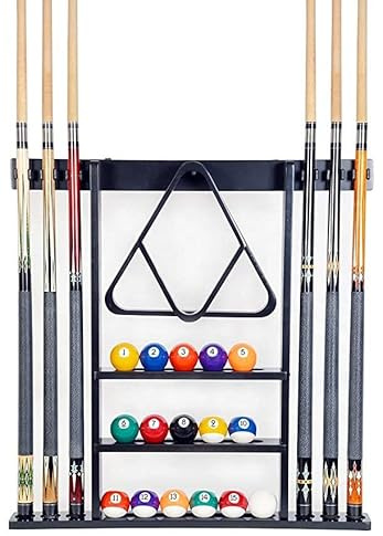 Pegasi Billard Wandhalterung Deluxe - Mehrfarbig - Wandqueuehalter | Indoor, Billard Queue Halter Wandmontierter, Pool Cue Wall Mounted Rank, 39 x 3,5 x 3,5 cm, Für 6 Queues und Bälle, Holz