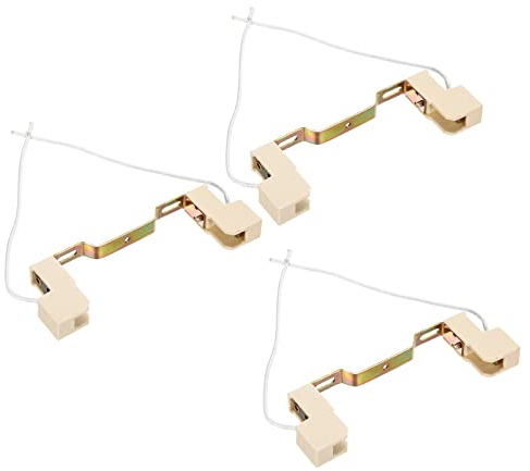 PATIKIL 3-Pack R7S Fassung Keramik Lampenhalter Halogen Lampenfassung Glühbirne Basis Konverter Anschluss doppelte Ende mit Draht 118mm mehrfarbig weiß