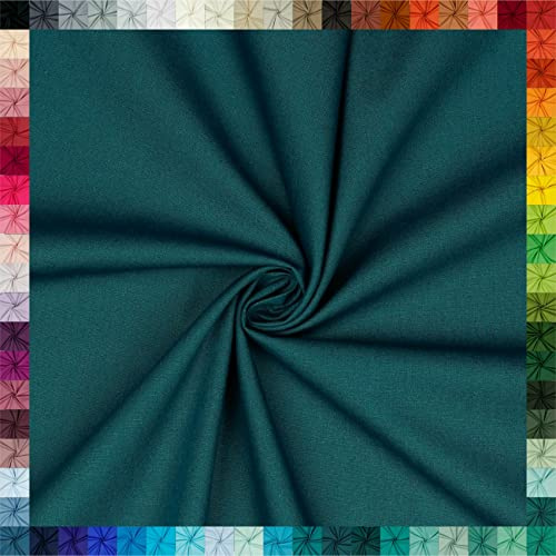 VmG-Store 2m Baumwollstoff Uni 100% Baumwolle Oeko-Tex KEINE Meterware über 70 Farben zur Auswahl (081 I Dunkel Petrol)