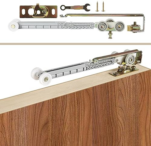 Sliding Pocket Door Soft Close Hanger Fit Johnson Part #1060 Replacement Kit, 1 Nylon Ball Bearing Wheels, 200lbs Weight Capacity, Single Direction