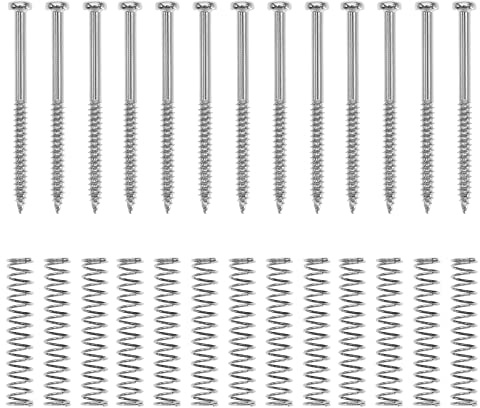 VGOL 20 Sets Tonabnehmer-Befestigungsschrauben Pickup Federn Kit für E-Gitarre Musikinstrumente Ersatzzubehör Silber