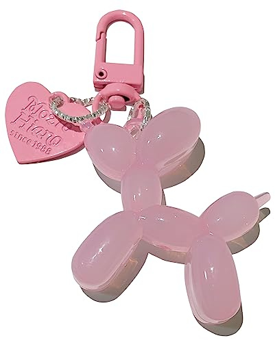 LAEKOU Jelly Balloon Dog Design Keychain for Women, Cute Girls Key Chain, Bag Charms Accessories for Car Purse Backpack