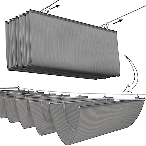 Toldo De Techo Corredizo, Vela De Parasol De Onda Retráctil Decoración De Techo Densificado Y Engrosado De Sun Room Juego De Pérgola (Color : Gray, Size : 1.9 * 3m)
