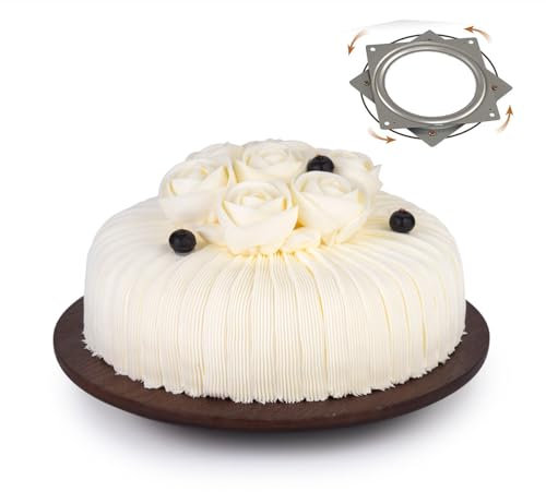 AimtoHome Tocadiscos giratorios de madera para tartas, soporte giratorio de madera de 12 pulgadas, mesa de postre, suministros de decoración de pasteles, para cumpleaños, bodas, fiestas o decoración