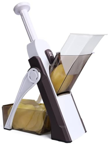 GNCHome Coupe-légumes multifonction 5 en 1 avec lames en acier inoxydable | Mandoline de cuisine manuelle | Coupe-légumes | Mandoline de légumes avec lames réglables