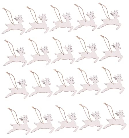 Ciieeo 3 Sets Holz-weihnachtsanhänger Blanke Malerei-Tags Weihnachts-hängeornamente -Veranda-baumschmuck 30 Stück * 3