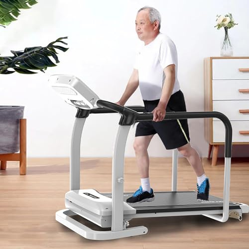 NaKeah Rehabilitation Motorized Treadmill with Handrail - Multifunction Foldable Treadmill for Seniors Home Office Physical Exercise - Home Treadmill,A