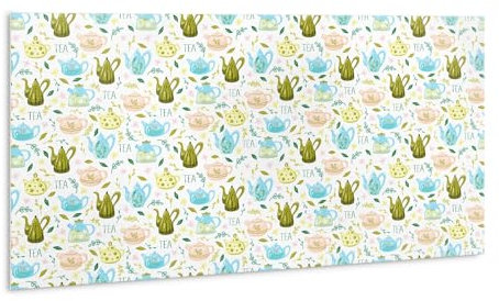 Tulup Imperméable PVC 100x50cm Panneaux Autocollants Muraux pour la Cuisine Salle de bains Adhesive - Théière