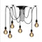 AFSEMOS Lampes Suspendues Classiques en forme d'araignée, Plafonnier Réglable DIY E27, lustre Rustique, Salle à manger, Cuisine, Chambre à Coucher, Hall d'entrée, 6 bras (Chacun Avec 1,7 m de Fil)